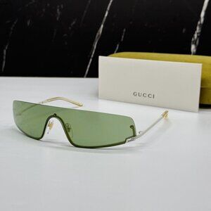 NEW GUCCI GG1561S 003 SHIELD IVORY GREEN UNISEX SUNGLASSES GUCCI
